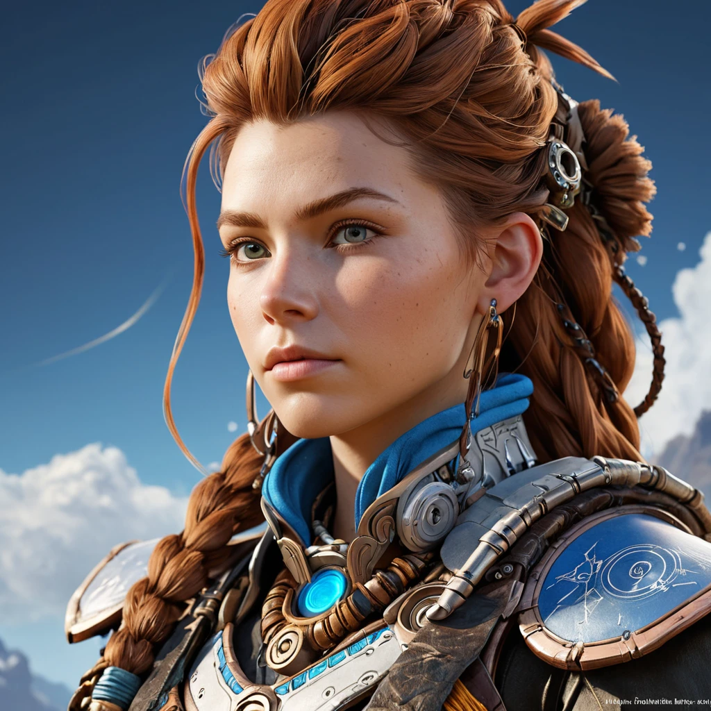 Steampunk portrait of Aloy from Horizon Zero Dawn