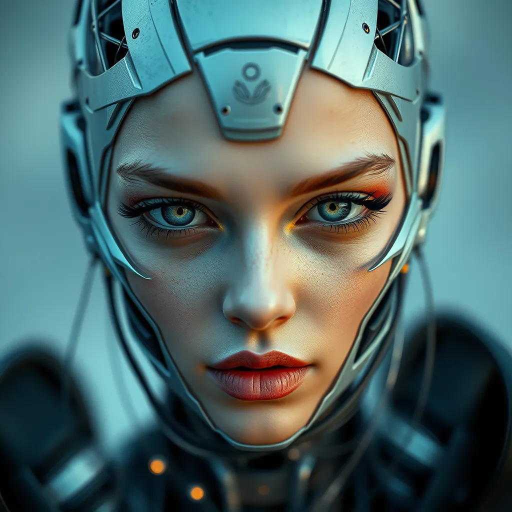 Alluring highly detailed matte portrait of a beautiful cyborg in the style of Stefan Kostic