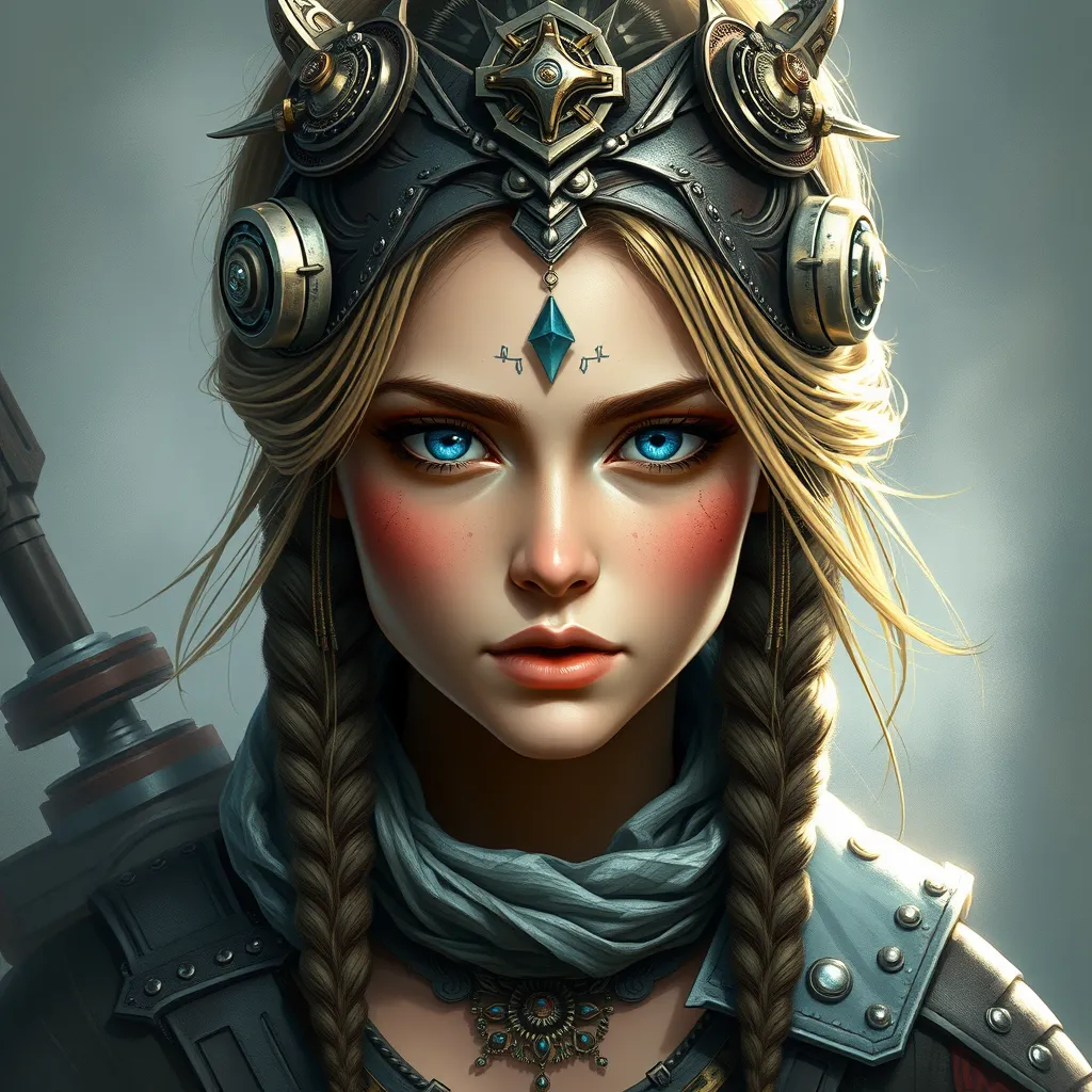 Steampunk portrait of Aloy from Horizon Zero Dawn