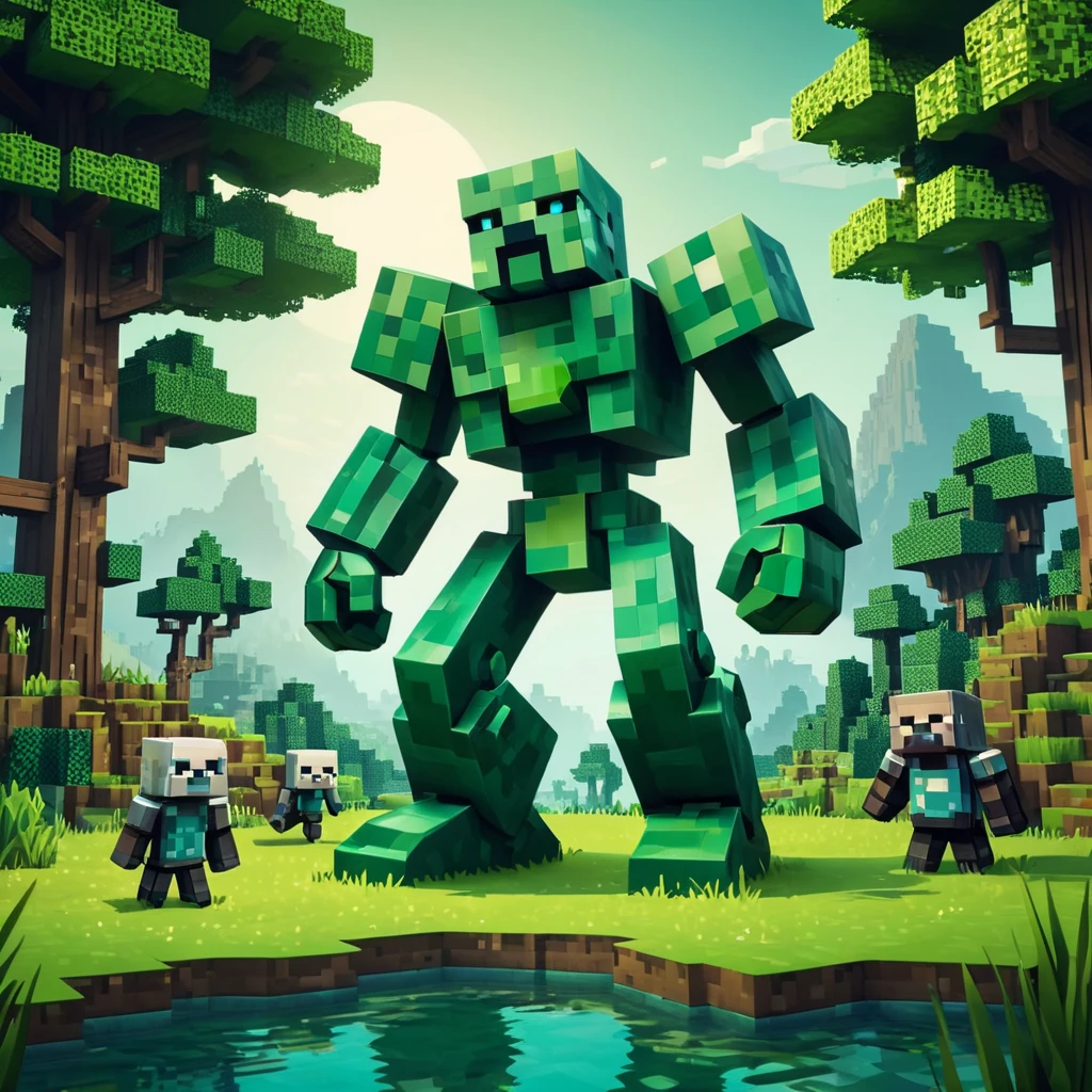 Minecraft  enemy in green setting