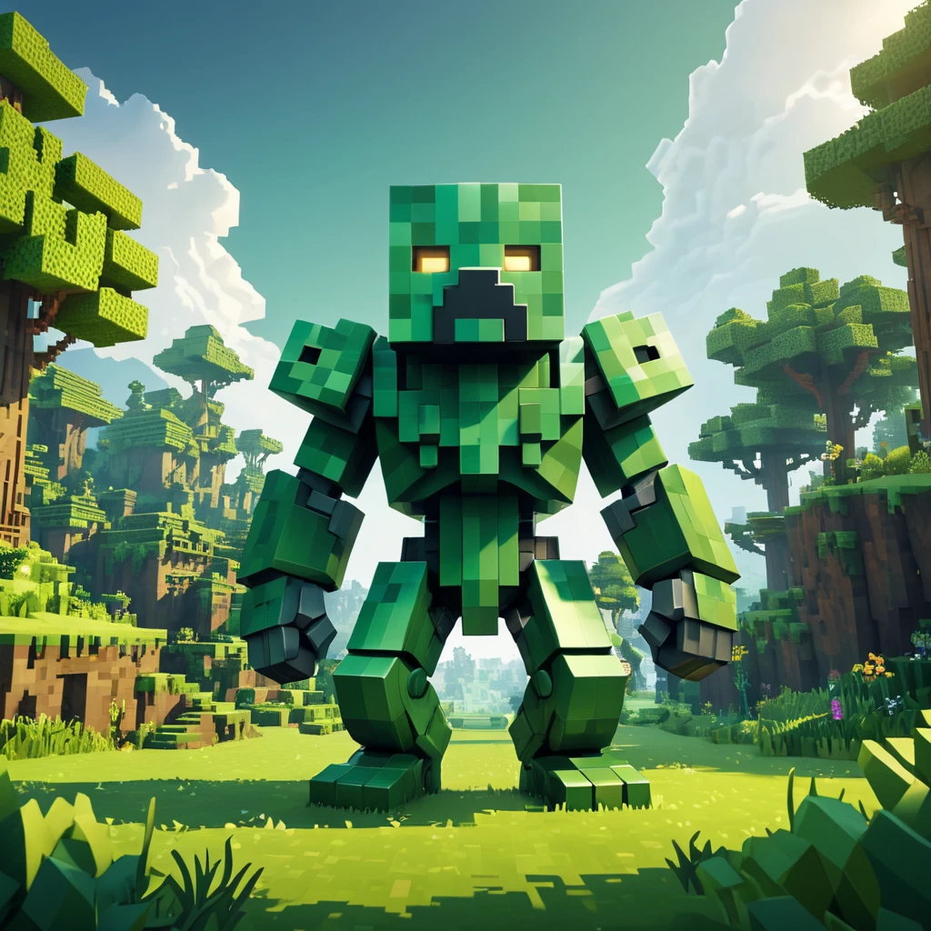 Minecraft  enemy in green setting