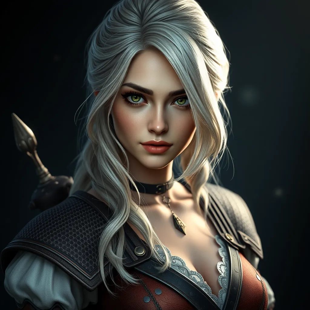 Alluring full body portrait of a beautiful Ciri in Witcher 3 style