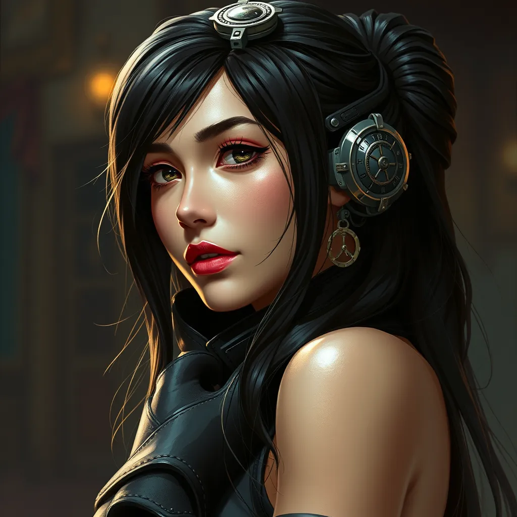 Steampunk portrait of the Beautiful Tifa Lockhart from Final Fantasy