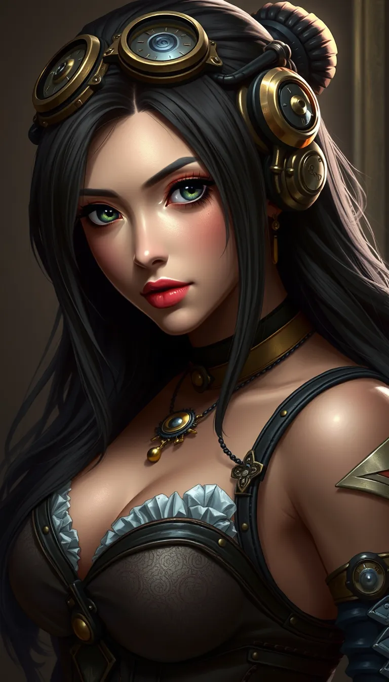 Steampunk portrait of the Beautiful Tifa Lockhart from Final Fantasy