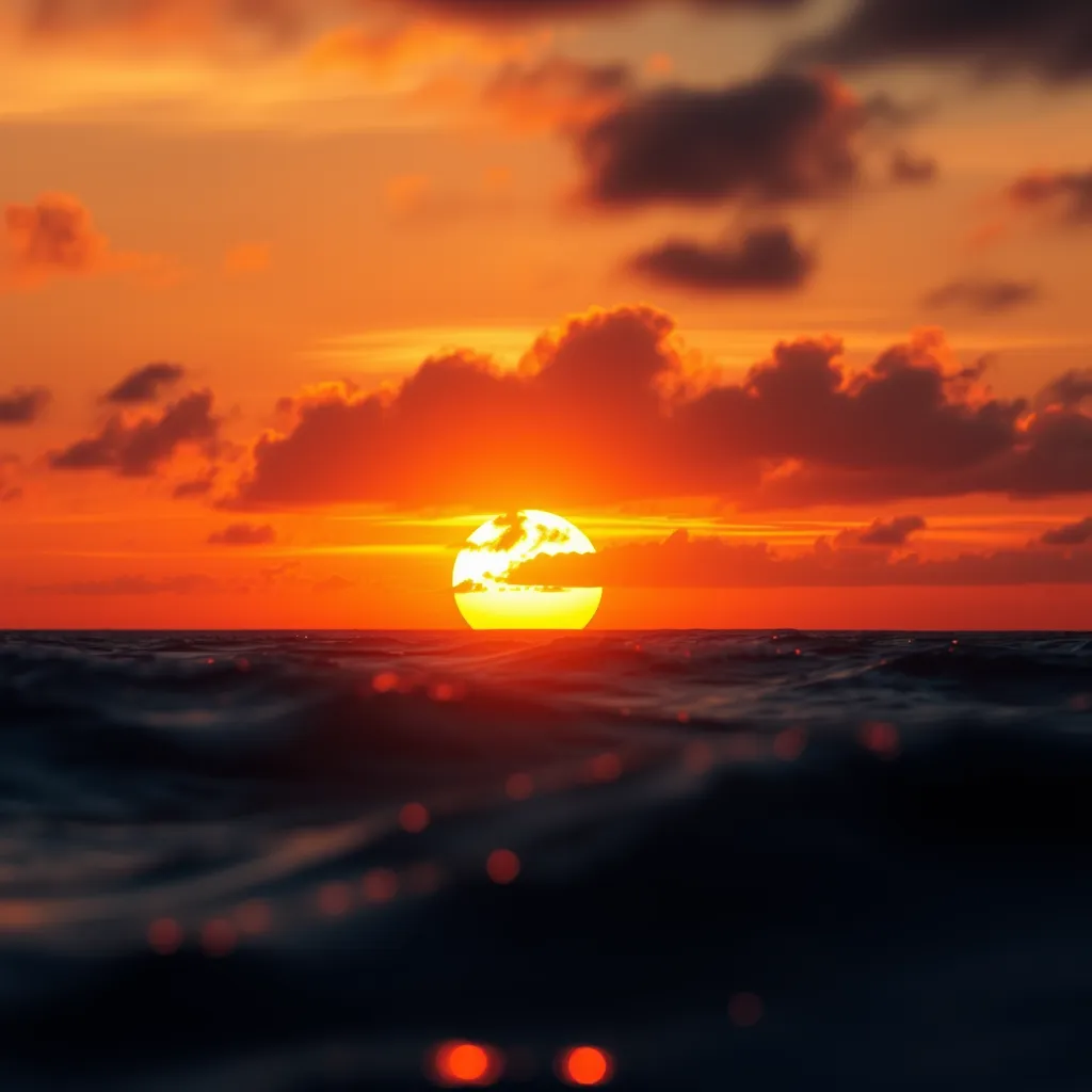 Sunset over the ocean