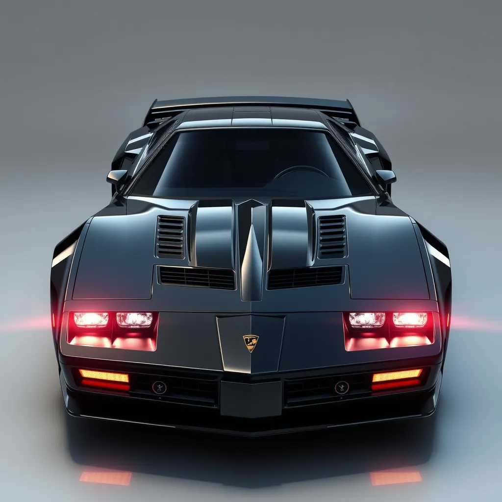 Futuristic KITT from Knight Rider, an advanced, artificially intelligent, self-aware, and nearly indestructible car