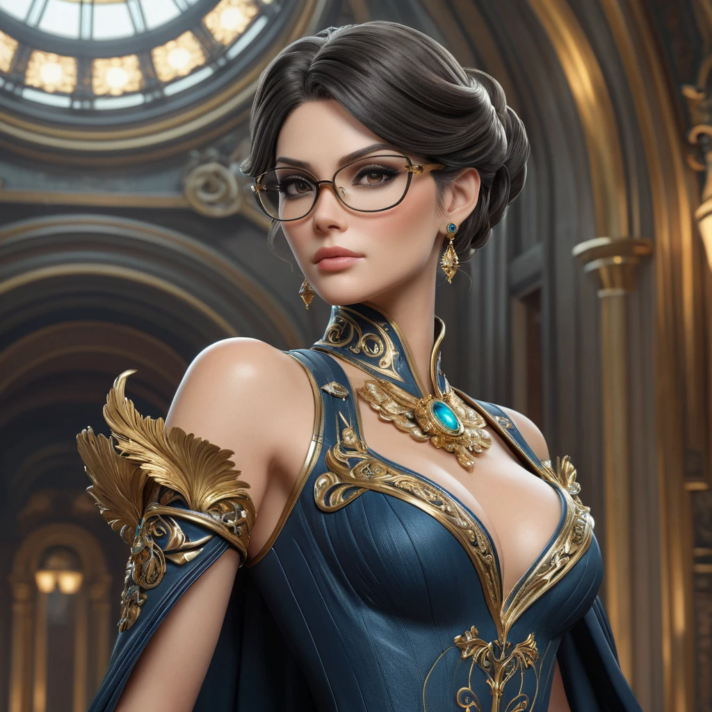 masterpiece, beautiful Bayonetta, intricate details, cinematic lighting, hyperrealistic, 8k resolution, octane render, unreal engine 5, artgerm, greg rutkowski, Alphonse Mucha