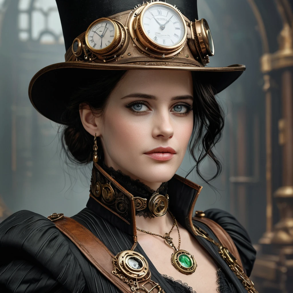 Steampunk portrait of Eva Green