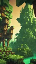 Minecraft  enemy in green setting, 4k, 3D Rendering, Pixel Art by Dan Mumford, Greg Rutkowski, WLOP