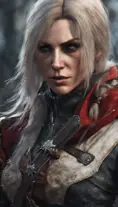 Female rouge assassin in The Witcher 3 Style, 4k, Highly Detailed, Beautiful, Cinematic Lighting, Sharp Focus, Volumetric Lighting, Closeup Portrait, Concept Art