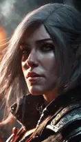 Female rouge assassin in The Witcher 3 Style, 4k, Highly Detailed, Beautiful, Cinematic Lighting, Sharp Focus, Volumetric Lighting, Closeup Portrait, Concept Art