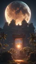 moonrise over the equator, Highly Detailed, Intricate, Cinematic Lighting, Unreal Engine, Radiant, Fantasy