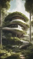 Beautiful futuristic organic house made from imaginary plants in a forest, 8k, Award-Winning, Highly Detailed, Beautiful, Epic, Octane Render, Unreal Engine, Radiant, Volumetric Lighting by Stanley Artgerm Lau