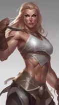 A D&D female character, Powerful, Artstation, Trending on Artstation, DnD, Muscular by Stanley Artgerm Lau