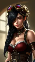 Steampunk portrait of the Beautiful Tifa Lockhart from Final Fantasy