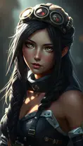 Steampunk portrait of the Beautiful Tifa Lockhart from Final Fantasy