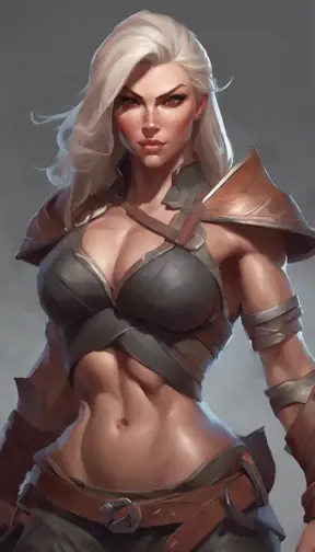 A D&D female character, Powerful, Artstation, Trending on Artstation, DnD, Muscular by Stanley Artgerm Lau