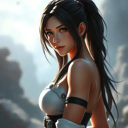 Beautiful Tifa Lockhart from Final Fantasy, 8k, Highly Detailed, Artstation, Beautiful, Digital Illustration, Sharp Focus, Unreal Engine, Concept Art by Stanley Artgerm Lau, Alphonse Mucha, Greg Rutkowski