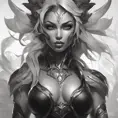 Alluring matte portrait of a beautiful Nidalee in black, 8k, Highly Detailed, Intricate, Half Body, Realistic, Sharp Focus, Volumetric Lighting, Fantasy, Elegant by Stanley Artgerm Lau, Alphonse Mucha, WLOP, Stefan Kostic