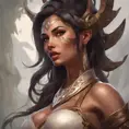 Alluring matte portrait of a beautiful Nidalee in the style of Stefan Kostic, 8k, Highly Detailed, Intricate, Half Body, Realistic, Sharp Focus, Volumetric Lighting, Fantasy, Elegant by Stanley Artgerm Lau, Greg Rutkowski