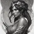 Alluring matte portrait of a beautiful Nidalee in black, 8k, Highly Detailed, Intricate, Half Body, Realistic, Sharp Focus, Volumetric Lighting, Fantasy, Elegant by Stanley Artgerm Lau, Alphonse Mucha, WLOP, Stefan Kostic