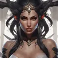 Alluring matte portrait of a beautiful Nidalee in black, 8k, Highly Detailed, Intricate, Half Body, Realistic, Sharp Focus, Volumetric Lighting, Fantasy, Elegant by Stanley Artgerm Lau, Alphonse Mucha, WLOP, Stefan Kostic