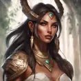 Alluring matte portrait of a beautiful Nidalee in the style of Stefan Kostic, 8k, Highly Detailed, Intricate, Half Body, Realistic, Sharp Focus, Volumetric Lighting, Fantasy, Elegant by Stanley Artgerm Lau, Greg Rutkowski