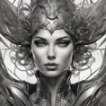 Alluring matte portrait of a beautiful Vex wearing black leather, 8k, Highly Detailed, Intricate, Half Body, Realistic, Sharp Focus, Volumetric Lighting, Fantasy, Elegant by Stanley Artgerm Lau, Alphonse Mucha, WLOP