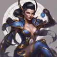 Matte portrait of Vayne from League of Legends with tattoos, 8k, Highly Detailed, Powerful, Alluring, Artstation, Magical, Digital Painting, Photo Realistic, Sharp Focus, Volumetric Lighting, Concept Art by Stanley Artgerm Lau, Alphonse Mucha, Greg Rutkowski