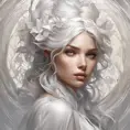 Alluring matte portrait of a beautiful A2 in white, 8k, Highly Detailed, Intricate, Half Body, Realistic, Sharp Focus, Volumetric Lighting, Fantasy, Elegant by Stanley Artgerm Lau, Alphonse Mucha, WLOP, Stefan Kostic