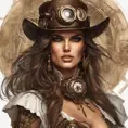 Steampunk portrait of Alessandra Ambrosio, Highly Detailed, Intricate, Artstation, Beautiful, Digital Painting, Sharp Focus, Concept Art, Elegant