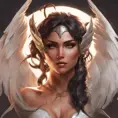 Alluring matte portrait of a beautiful Nidalee with wings, 8k, Highly Detailed, Intricate, Half Body, Realistic, Sharp Focus, Volumetric Lighting, Fantasy, Elegant by Stanley Artgerm Lau, Alphonse Mucha, WLOP