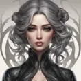 Alluring matte portrait of a beautiful Sona wearing black leather, 8k, Highly Detailed, Intricate, Half Body, Realistic, Sharp Focus, Volumetric Lighting, Fantasy, Elegant by Stanley Artgerm Lau, Alphonse Mucha, WLOP