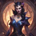 Alluring matte portrait of a beautiful Morgana from League of Legends in the style of Stefan Kostic, 8k, High Definition, Highly Detailed, Intricate, Half Body, Realistic, Sharp Focus, Fantasy, Elegant