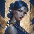 Alluring matte portrait of the beautiful Kayle in dark blue, 8k, Highly Detailed, Intricate, Realistic, Sharp Focus, Volumetric Lighting, Fantasy, Elegant by Stanley Artgerm Lau, Alphonse Mucha, WLOP, Stefan Kostic