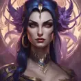 Matte portrait of Morgana from League of Legends with tattoos, 8k, Highly Detailed, Powerful, Alluring, Artstation, Magical, Digital Painting, Photo Realistic, Sharp Focus, Volumetric Lighting, Concept Art by Stanley Artgerm Lau, Alphonse Mucha, Greg Rutkowski