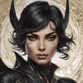 Alluring matte portrait of the beautiful Cassandra Cain in black, 8k, Highly Detailed, Intricate, Realistic, Sharp Focus, Volumetric Lighting, Fantasy, Elegant by Stanley Artgerm Lau, Alphonse Mucha, WLOP, Stefan Kostic