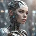 Alluring highly detailed matte portrait of a beautiful cyborg in the style of Stefan Kostic, 8k, High Definition, Highly Detailed, Intricate, Half Body, Realistic, Sharp Focus, Fantasy, Elegant