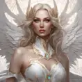 Alluring matte portrait of the beautiful Kayle in white, 8k, Highly Detailed, Intricate, Realistic, Sharp Focus, Volumetric Lighting, Fantasy, Elegant by Stanley Artgerm Lau, Alphonse Mucha, WLOP, Stefan Kostic