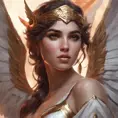 Alluring matte portrait of a beautiful Kassandra with wings, 8k, Highly Detailed, Intricate, Half Body, Realistic, Sharp Focus, Volumetric Lighting, Fantasy, Elegant by Stanley Artgerm Lau, Alphonse Mucha, WLOP