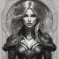 Alluring matte portrait of a beautiful A2 in black leather, 8k, Highly Detailed, Intricate, Half Body, Realistic, Sharp Focus, Volumetric Lighting, Fantasy, Elegant by Stanley Artgerm Lau, Alphonse Mucha, WLOP, Stefan Kostic