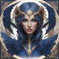 Alluring matte portrait of the beautiful Kayle in dark blue, 8k, Highly Detailed, Intricate, Realistic, Sharp Focus, Volumetric Lighting, Fantasy, Elegant by Stanley Artgerm Lau, Alphonse Mucha, WLOP, Stefan Kostic