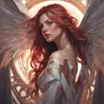 Alluring matte portrait of a beautiful Katarina with wings, 8k, Highly Detailed, Intricate, Half Body, Realistic, Sharp Focus, Volumetric Lighting, Fantasy, Elegant by Stanley Artgerm Lau, Alphonse Mucha, WLOP