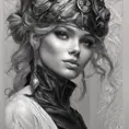 Alluring matte portrait of a beautiful A2 in black leather, 8k, Highly Detailed, Intricate, Half Body, Realistic, Sharp Focus, Volumetric Lighting, Fantasy, Elegant by Stanley Artgerm Lau, Alphonse Mucha, WLOP, Stefan Kostic