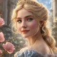 Cinderella, Atmospheric, High Definition, Highly Detailed, Hyper Detailed, Intricate Artwork, Intricate Details, Masterpiece, Ultra Detailed, Closeup of Face, Half Body, Beautiful, Gorgeous, Unimaginable Beauty, Blonde Hair, Large Eyes, Perfect Face, Pretty Face, Rosy Cheeks, Small Nose, Smiling, Matte Painting, Spring, Sunny Day, Sharp Focus, Centered, Beautifully Lit, Closeup Portrait, Portrait, Fantasy, Colorful, Vivid by Stefan Kostic