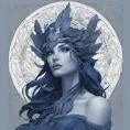 Alluring matte portrait of the beautiful Kayle in dark blue, 8k, Highly Detailed, Intricate, Realistic, Sharp Focus, Volumetric Lighting, Fantasy, Elegant by Stanley Artgerm Lau, Alphonse Mucha, WLOP, Stefan Kostic