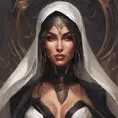 Alluring matte portrait of a beautiful veiled Nidalee wearing a black veil, 8k, Highly Detailed, Intricate, Half Body, Realistic, Sharp Focus, Volumetric Lighting, Fantasy, Elegant by Stanley Artgerm Lau, Alphonse Mucha, WLOP