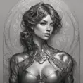 Alluring matte portrait of a beautiful A2 in black leather, 8k, Highly Detailed, Intricate, Half Body, Realistic, Sharp Focus, Volumetric Lighting, Fantasy, Elegant by Stanley Artgerm Lau, Alphonse Mucha, WLOP, Stefan Kostic