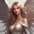 Alluring matte portrait of a beautiful Katarina with wings, 8k, Highly Detailed, Intricate, Half Body, Realistic, Sharp Focus, Volumetric Lighting, Fantasy, Elegant by Stanley Artgerm Lau, Alphonse Mucha, WLOP