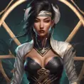 Alluring matte portrait of a beautiful Akali wearing black leather, 8k, Highly Detailed, Intricate, Half Body, Realistic, Sharp Focus, Volumetric Lighting, Fantasy, Elegant by Stanley Artgerm Lau, Alphonse Mucha, WLOP